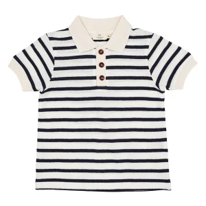 Copenhagen Colors - pique stripe polo shirt - navy stripe