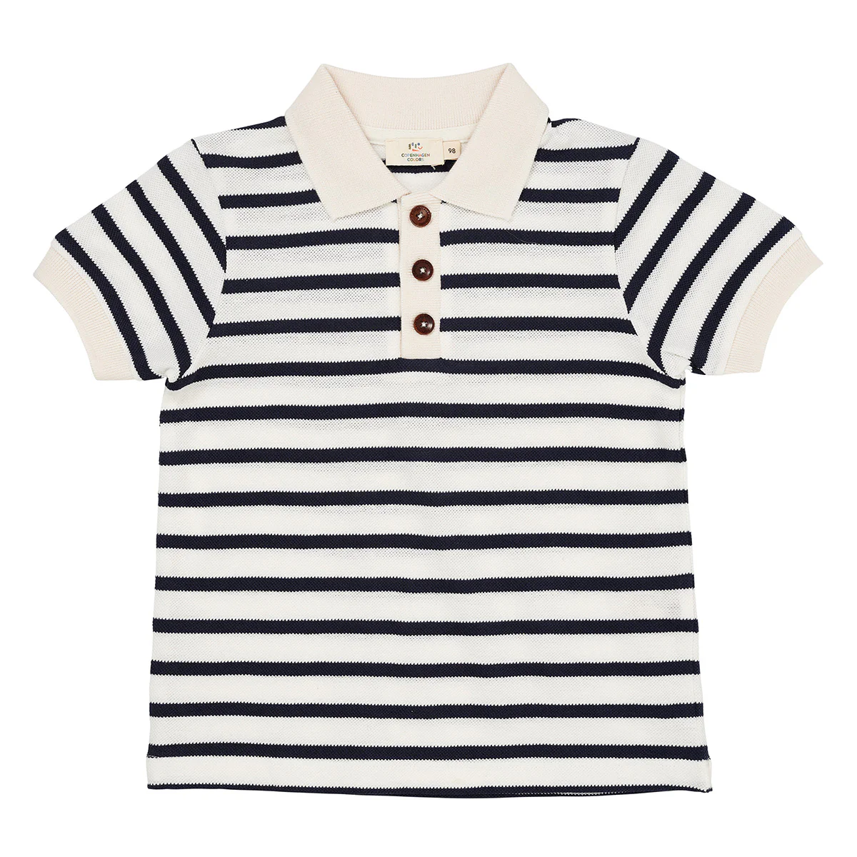 Copenhagen Colors - pique stripe polo shirt - navy stripe