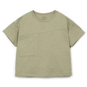 Play Up - T-shirt with front pocket - khaki green