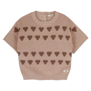 Baje Studio - knit heart top Paraiso - peach almond