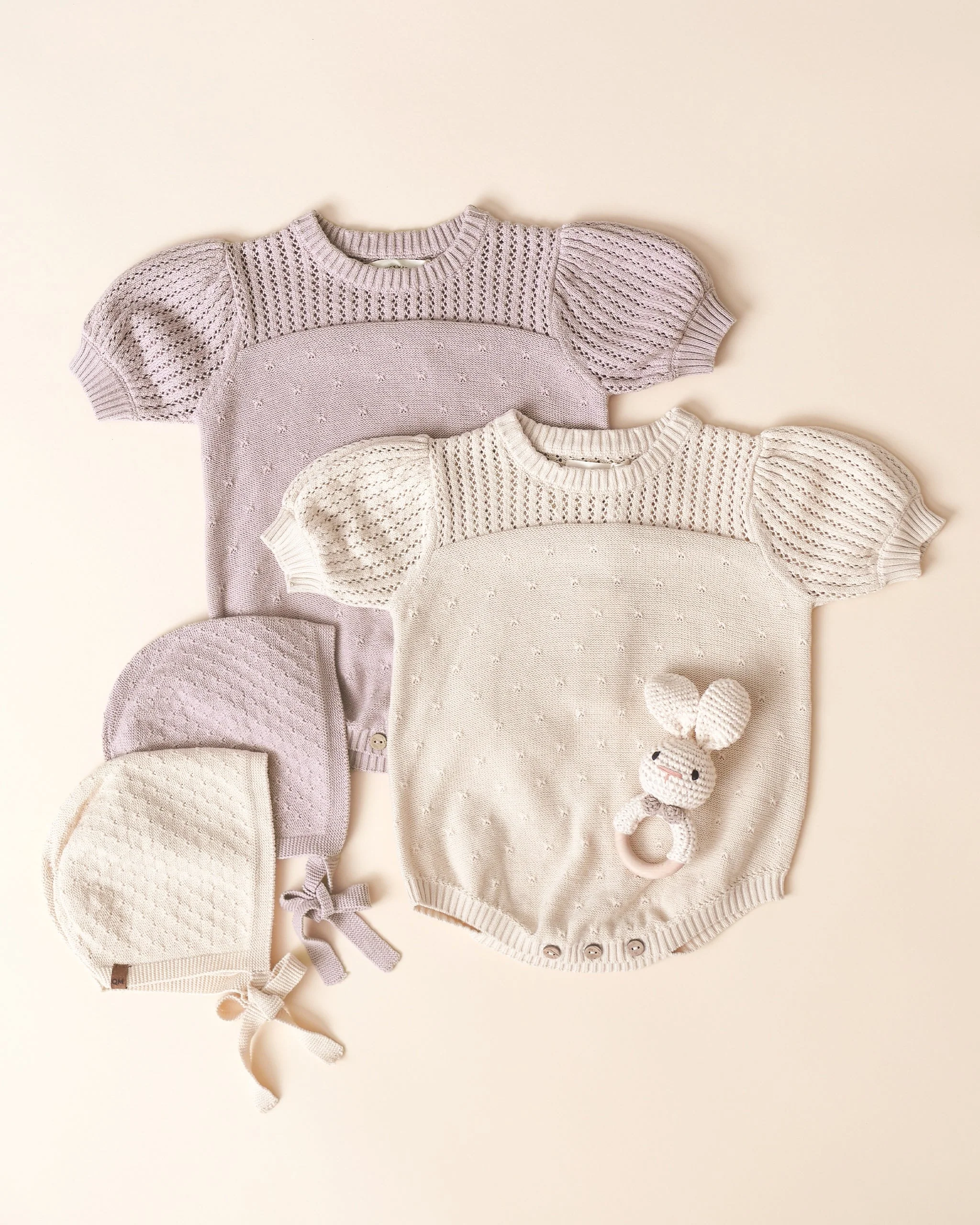 Quincy Mae - pointelle knit romper - natural cream - Afbeelding 4