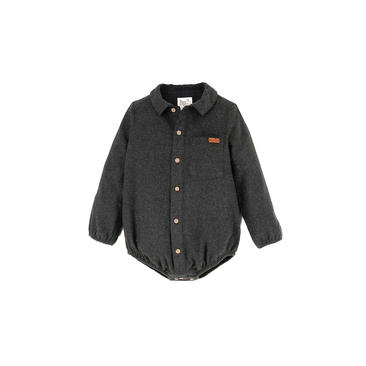 Popelin - romper with shirt collar - antraciet - Afbeelding 2