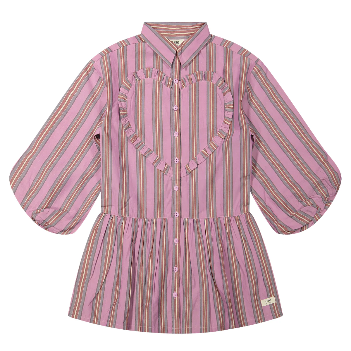 Labo - heart dress Rainbow - pink moon stripe - Afbeelding 2