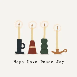 Studio LUV Kerstkaart - Hope Love Peace Joy