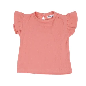 Riffle Amsterdam - shirt ruffle mouwtjes - koraal roze