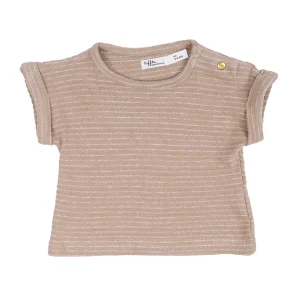Riffle Amsterdam - T-shirt beige gestreept