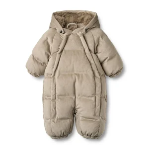 Wheat - puffer snowsuit baby Nallo - grey stone