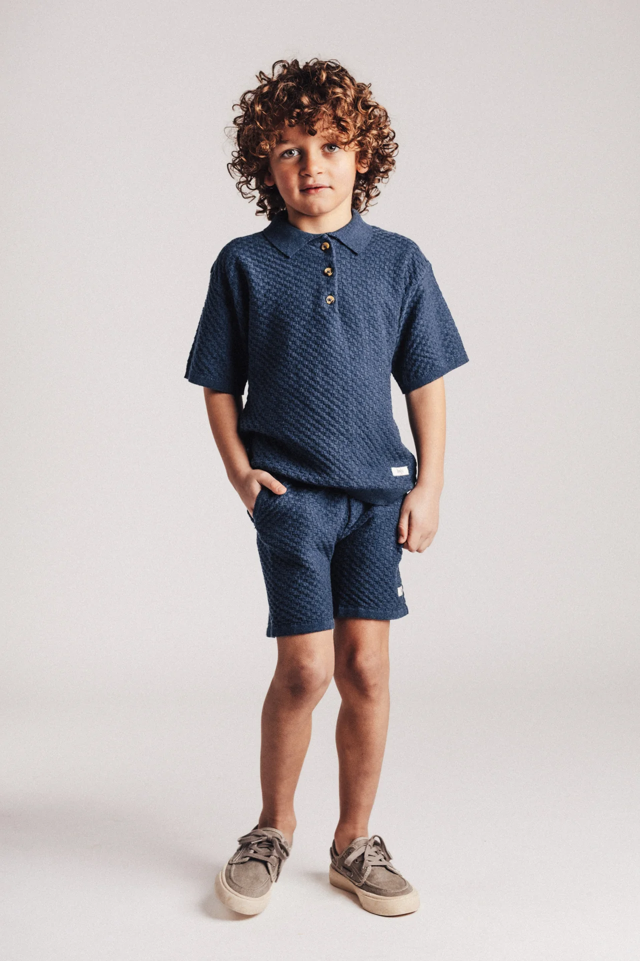 Baje Studio - knit shorts Mozi - blue dark - Afbeelding 4