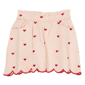 Copenhagen Colors - twill skirt with berry hearts - dusty rose