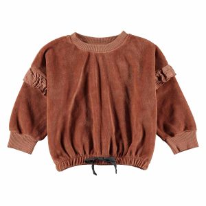 Dear Mini - velvet sweater - clay