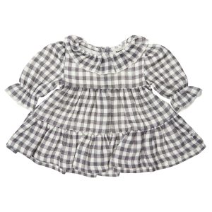 Tocoto Vintage - gingham ruit jurk - grijs