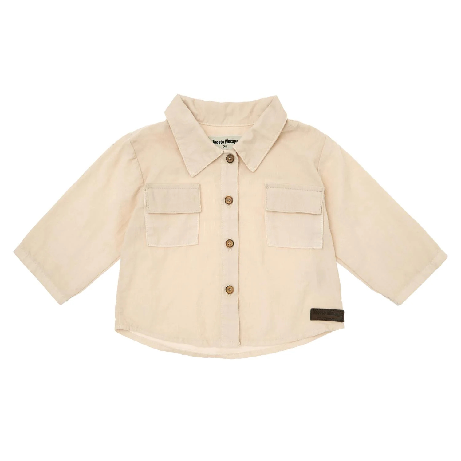 Tocoto Vintage - microcorduroy overhemd - beige