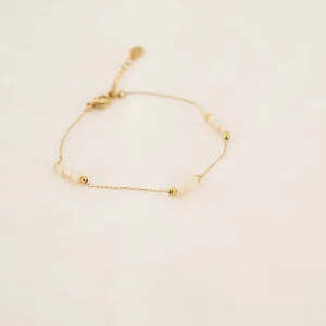 Zusss Armband met steentjes - Off-white