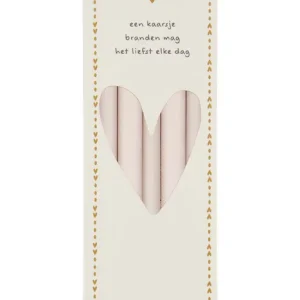 Zusss Doosje met 10 smalle kaarsjes - 17cm - Beige