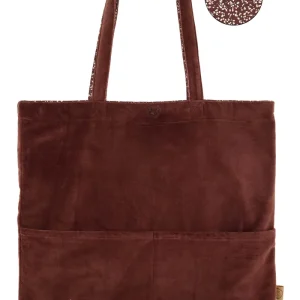 Zusss Fluwelen Shopper - Reversible - Chocoladebruin