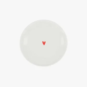 Zusss Gebaksbordje - Wit met hartje - Rood