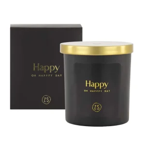 Zusss Geurkaars in glas - Schone was - Happy - Zwart