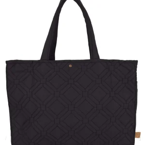 Zusss Gewatteerde Boodschappentas - Tegelmotief - Zwart