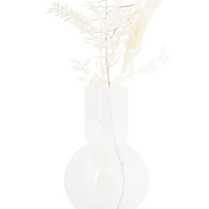 Zusss Glazen Bolvaas - 17x30cm - Wit