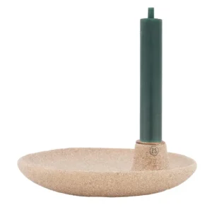 Zusss Keramieken Kandelaar Ronde schaal - Zandbruin