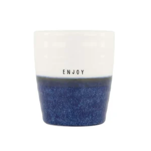 Zusss Koffiemok - Enjoy - Donkerblauw/Wit