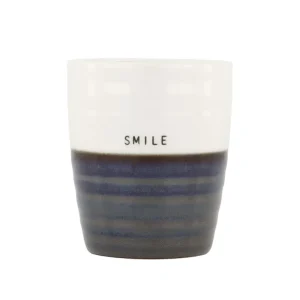 Zusss Koffiemok - Smile - Donkerblauw/Wit