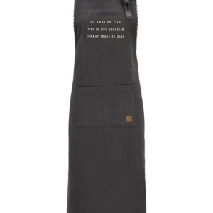 Zusss Linnen Keukenschort Knus en fijn - Antracietgrijs
