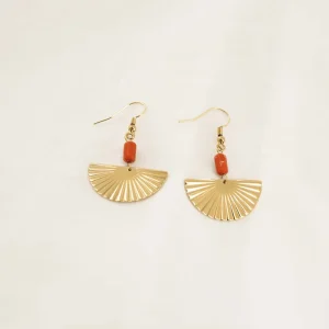 Zusss Oorhangers met halve zon - Koraalroze/Goud