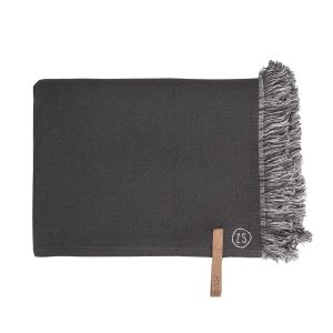 Zussss Plaid met franjes - Grafietgrijs