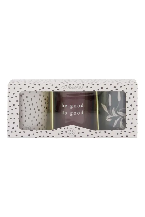 Zusss Set van 3 glaskaarsjes - Stippen Zand - Afbeelding 3