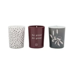 Zusss Set van 3 glaskaarsjes - Stippen Zand