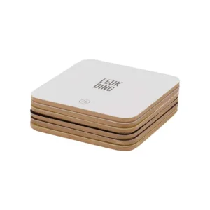 Zusss Set van 6 onderzetters - Zand/Kaki/Antracietgrijs