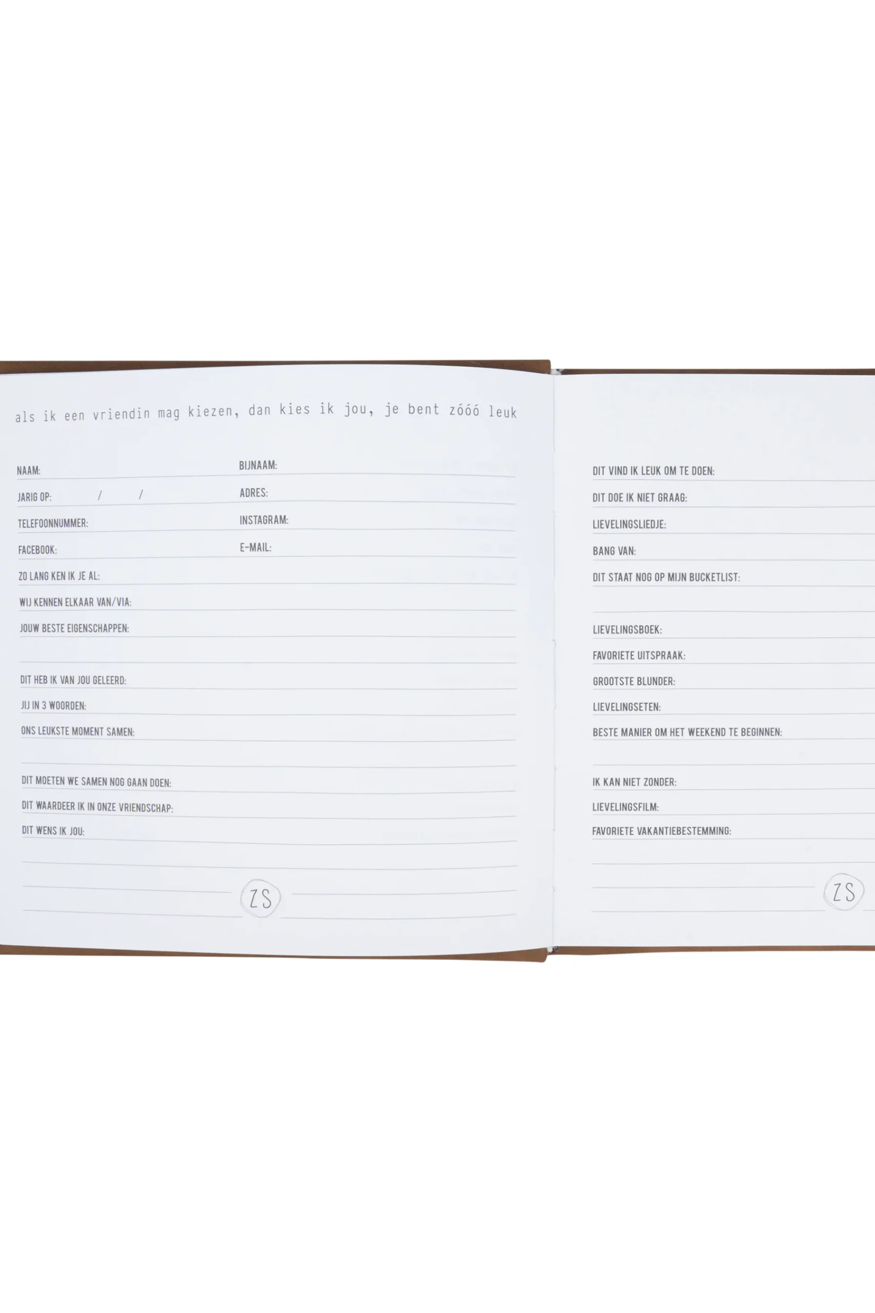 Zusss Vriendinnenboek - Je bent zóóó leuk - Cognac - Afbeelding 5