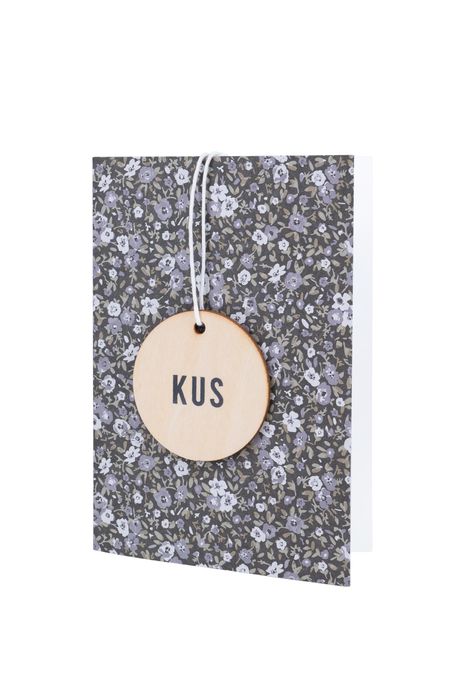 Zusss Wenskaart met houten tag - Kus - Afbeelding 2