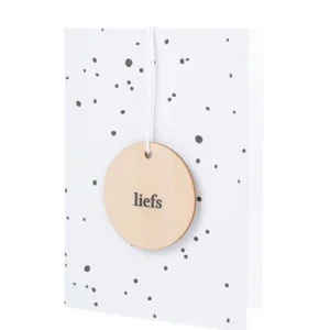 Zusss Wenskaart met houten tag - Liefs