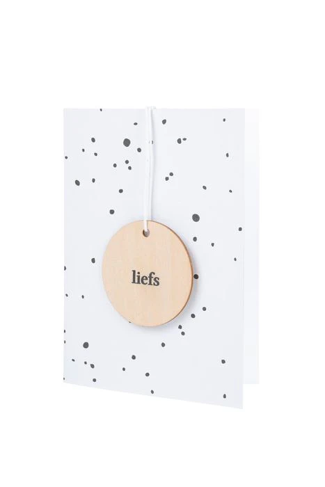 Zusss Wenskaart met houten tag - Liefs - Afbeelding 2