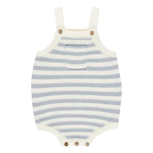 Rylee + Cru - knit romper Ashton - blue stripe