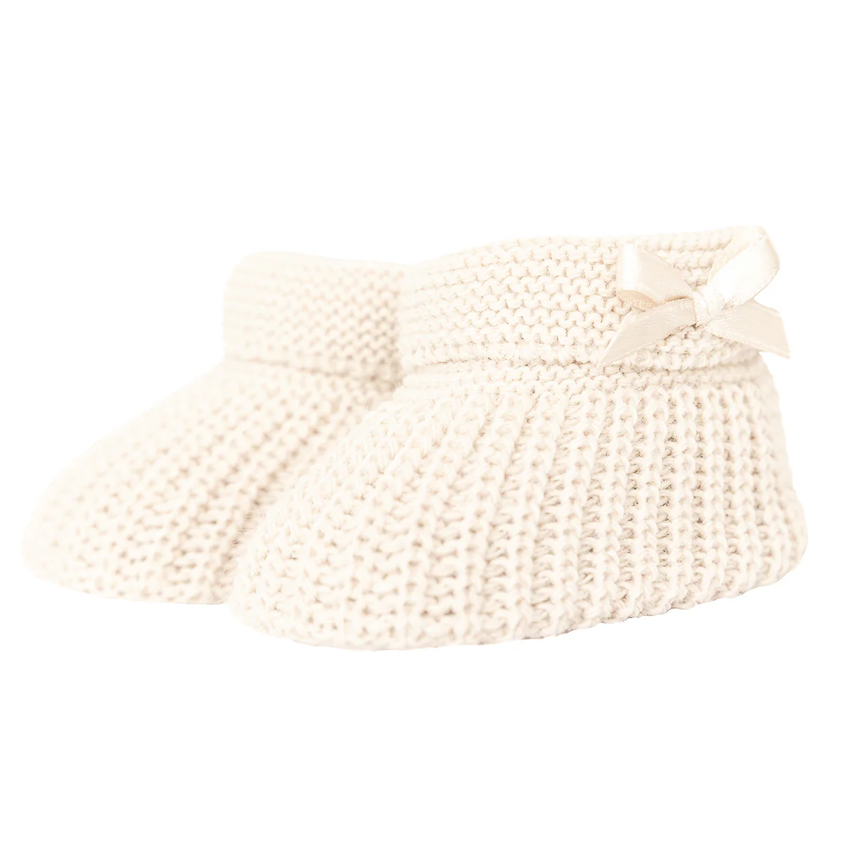 Gebreide baby slofjes - parel - Afbeelding 2