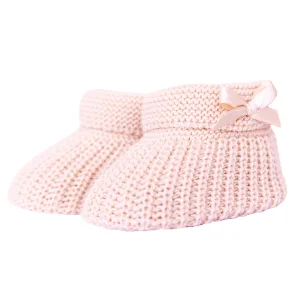 Gebreide baby slofjes - lichtroze