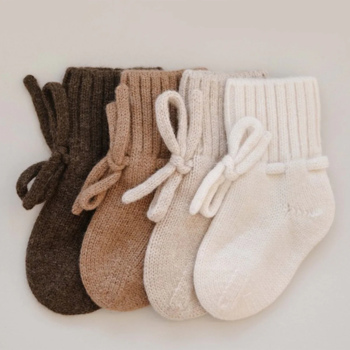 Babyslofjes van merinowol - bruin - Afbeelding 4