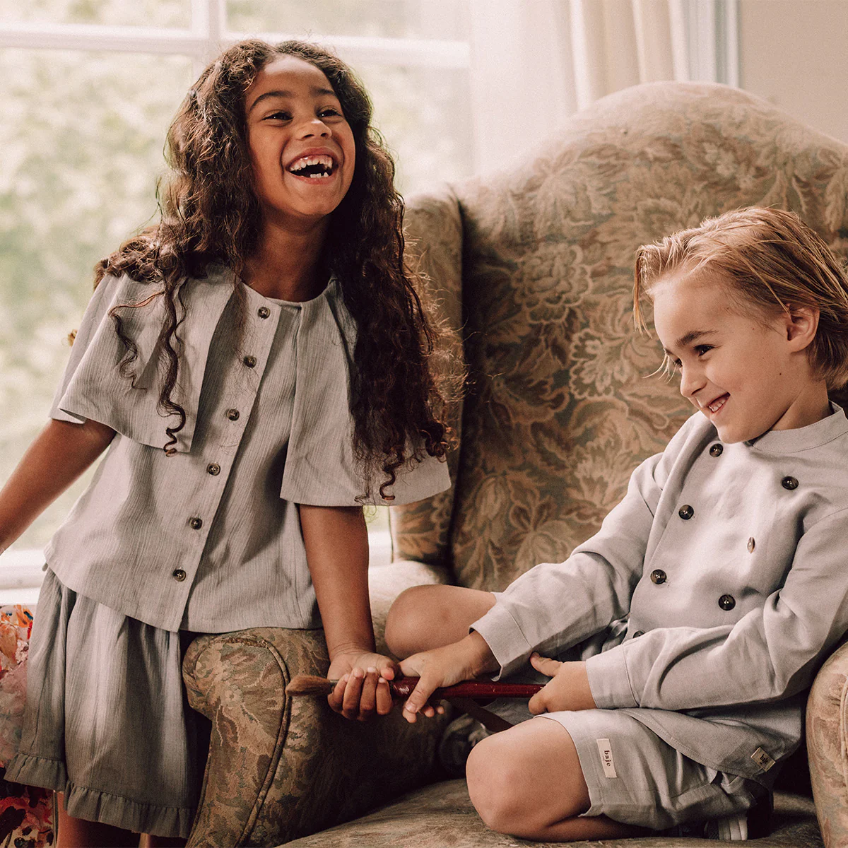 Baje Studio - woven blouse Liss - blue steel - Afbeelding 3