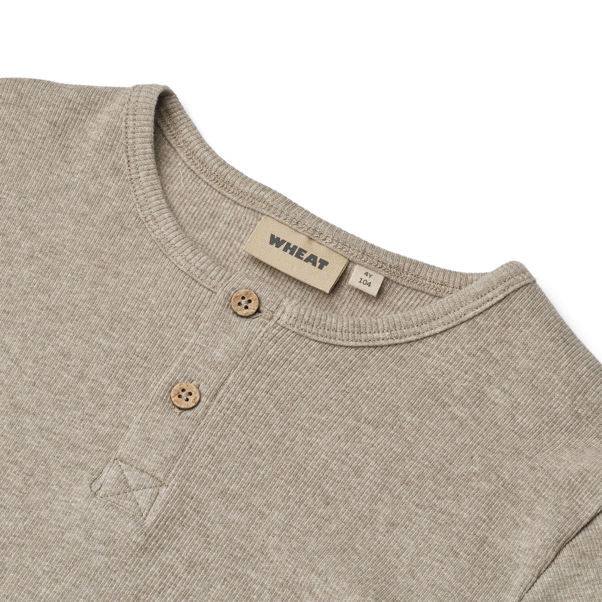 Wheat - rib T-shirt Lumi - gravel melange - Afbeelding 3