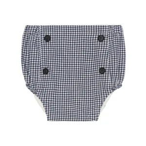 Bobbi Balloon - bloomer with bottons - navy blue check