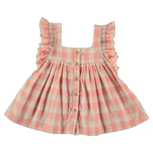 Tocoto Vintage - blouse with checks - pink