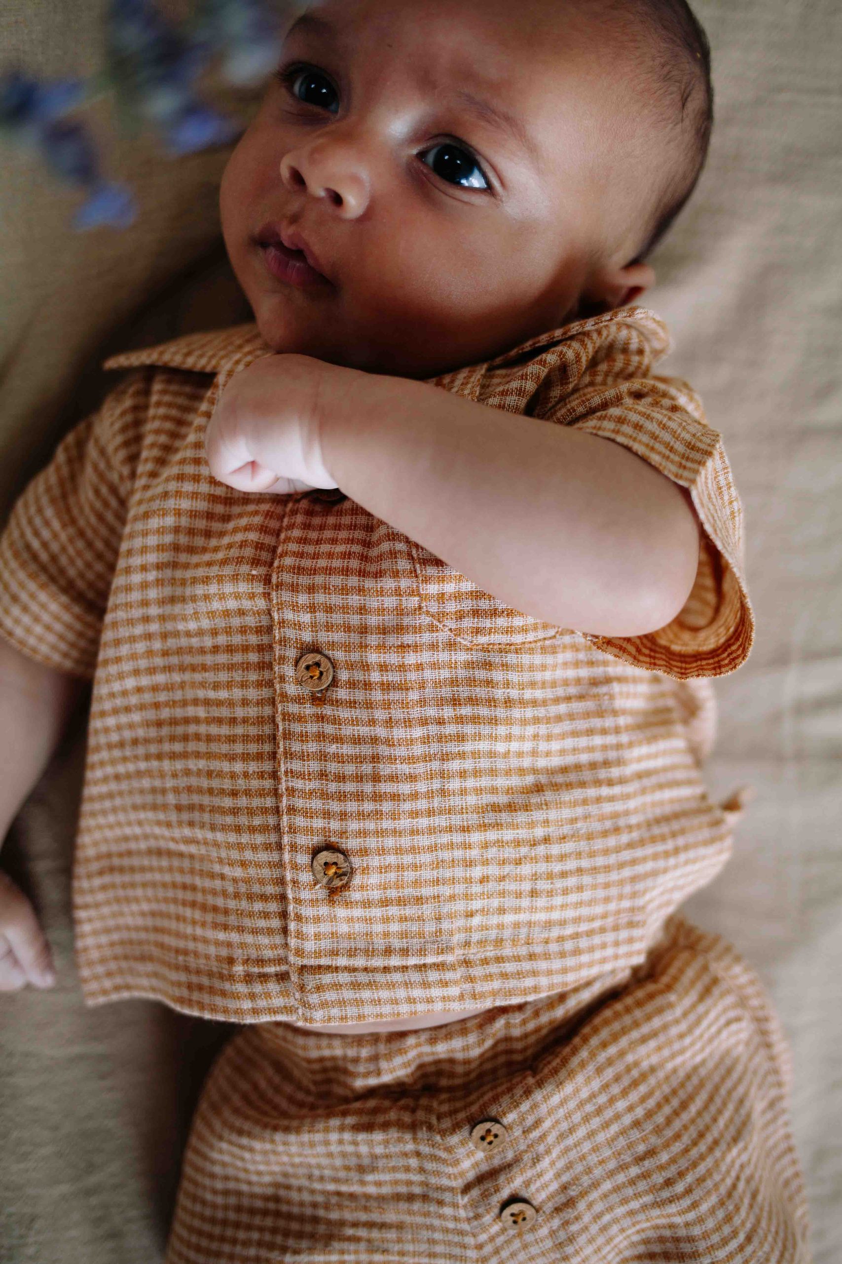 Riffle Amsterdam - blouse Cody - camel brown square - Afbeelding 4