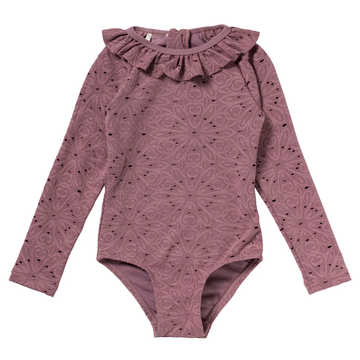 Salted Stories - broderie longsleeve swimsuit - dusky orchid - Afbeelding 2