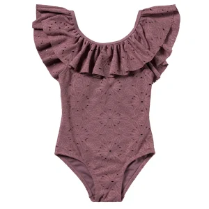 Salted Stories - broderie swimsuit - dusky orchid