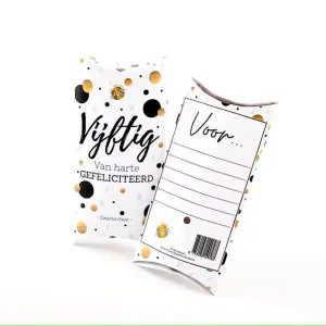 Cadeaudoosje 'vijftig' gevuld met zwarte thee