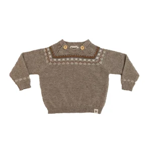 Cashmere Sweater Nino Jacquard - hazelnut