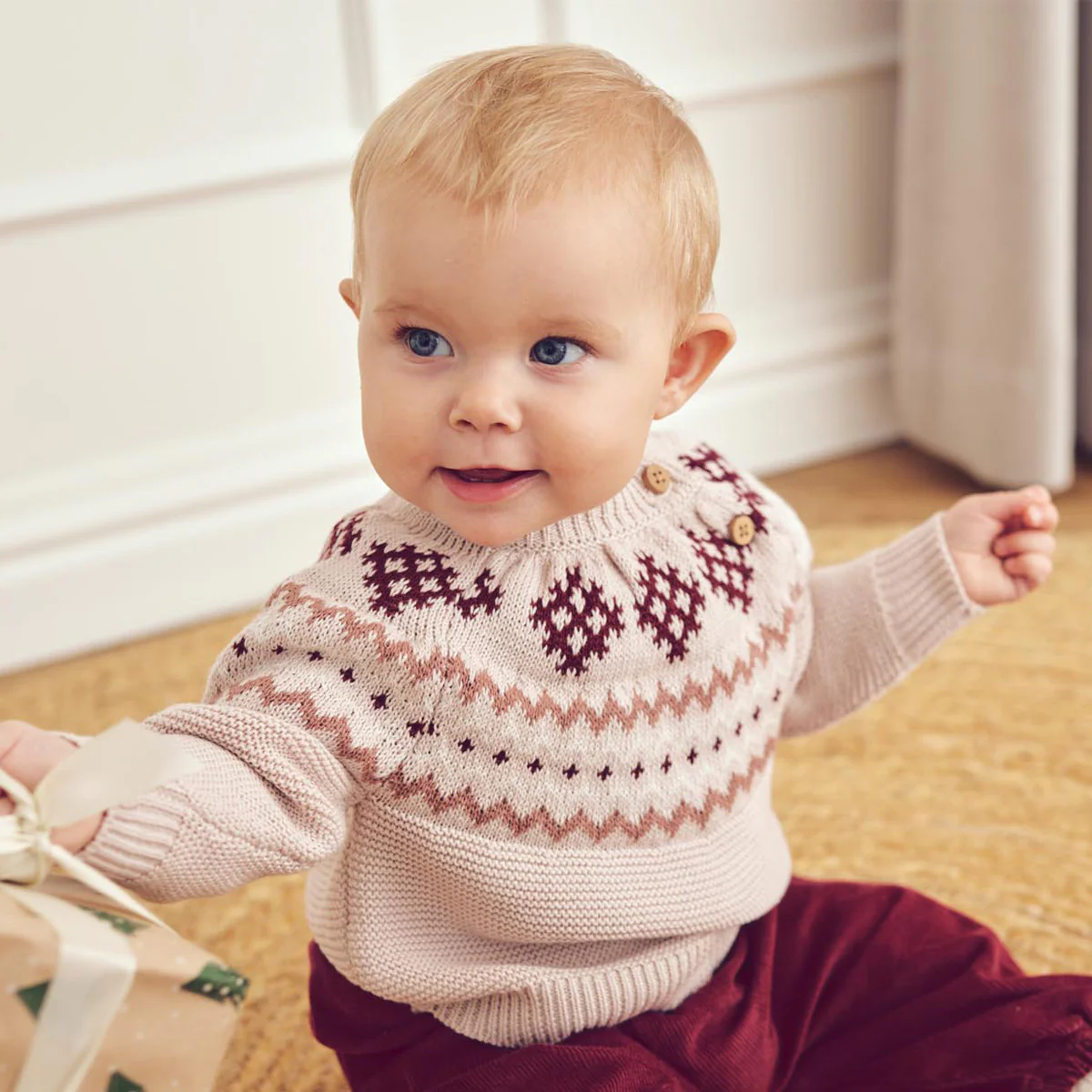 Müsli - knit jacquard sweater - nightingale pink - Afbeelding 4